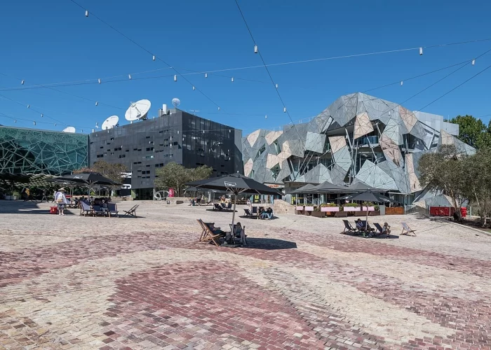 Fed Square, Melbourne, west view 20230219